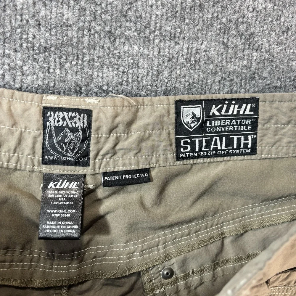 Kuhl Liberator Cargo Shorts Mens‎ 34 Beige Convertible Zip Off Outdoor Hiking
